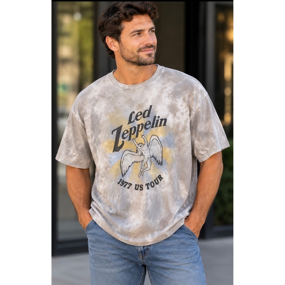 American Eagle Led Zeppelin 1977 US Tour Tie Dye Graphic T Shirt Mens XXL
